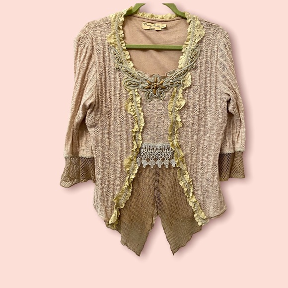 Pretty Angel - linen , cotton, natural stunning top - Picture 1 of 10